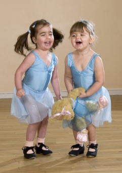Preschool tap dancing students
